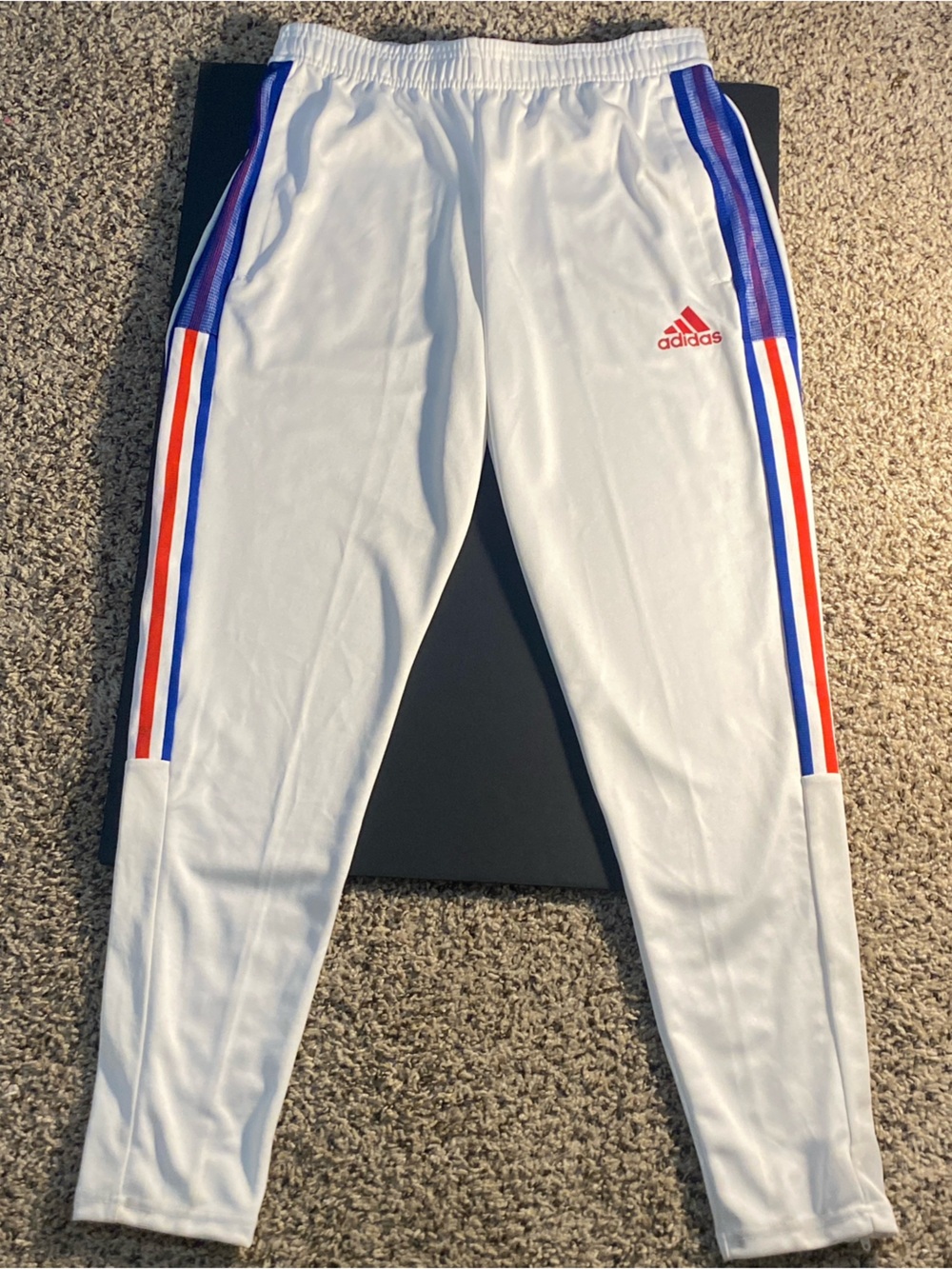 Adidas Tiro Track Pants Mens Aeroready Medium White Red Blue Soccer Training NWT